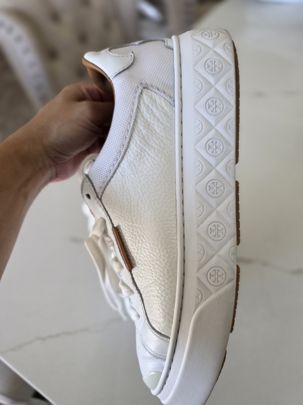 Tory Burch Women's Ladybug Low-Top Sneaker, Size 9M, White Leather. - Picture 5 of 12